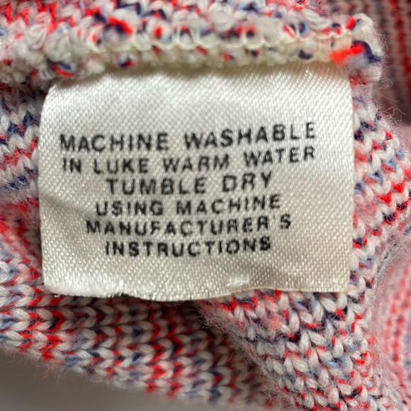 Vntg LeRoy Western Knit Dress Knitwear Cream & Woven Reds Soft EUC - Picture 10 of 12